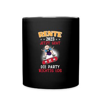 Rente 2023 jetzt geht die Party los - Tasse einfarbig - Schwarz - Vorne