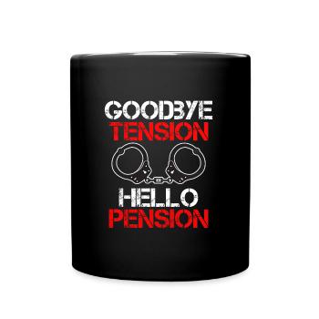 Rente 2023 Goodbye Tension Hello Pension - Full Colour Mug - black - Front