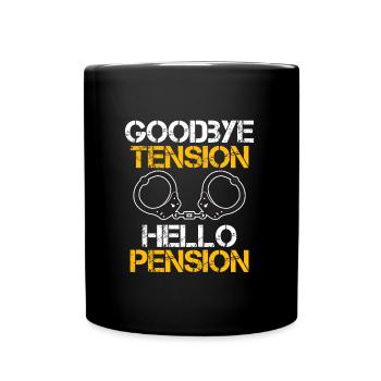 Rente 2023 Goodbye Tension Hello Pension - Full Colour Mug - black - Front