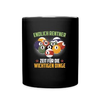 Rentner Billiard Billard Renteneintritt - Tasse einfarbig - Schwarz - Vorne