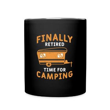Rentner Wohnwagen Camping Renteneintritt - Tasse einfarbig - Schwarz - Vorne