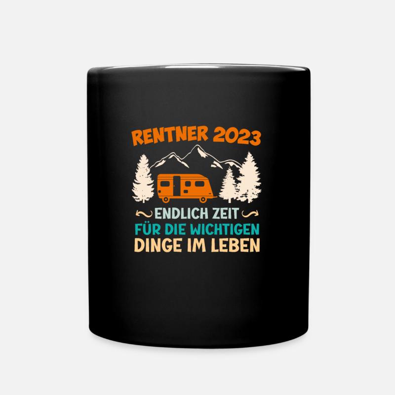Rentner Ehepaar Camper Camping - Tasse einfarbig - Schwarz