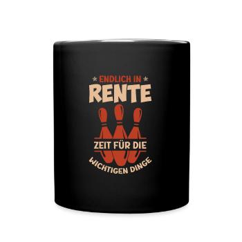 Rentner Bowling Pensionierung Renteneintritt - Tasse einfarbig - Schwarz - Vorne
