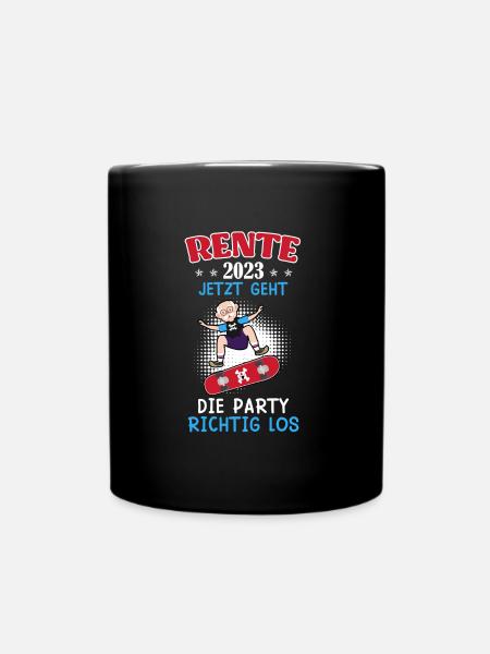 Rente 2023 jetzt geht die Party los - Tasse einfarbig - Schwarz