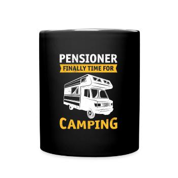 Rentner endlich Zeit zum Campen - Tasse einfarbig - Schwarz - Vorne