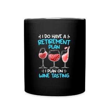 Wine drinker Pensioner Retirement - Full Colour Mug - black - Front