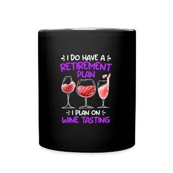 Wine drinker Pensioner Retirement - Full Colour Mug - black - Front
