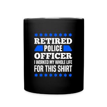 Policeman Pension Police Pension Pensioner - Full Colour Mug - black - Front