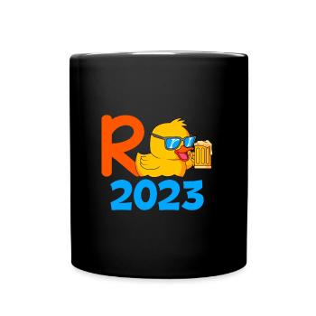 R Ente 2023 Rente 2023 Pensionierung Ruhestand - Tasse einfarbig - Schwarz - Vorne