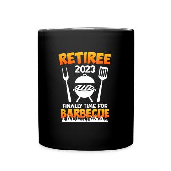 Rentner 2023 endlich zeit zum grillen - Tasse einfarbig - Schwarz - Vorne