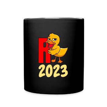 Rente 2023 R-Ente Pensionierung Ruhestand - Tasse einfarbig - Schwarz - Vorne