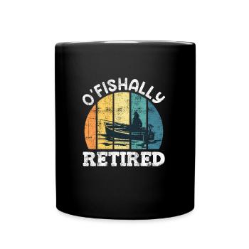 O Fishally Retired Angler in Rente - Full Colour Mug - black - Front