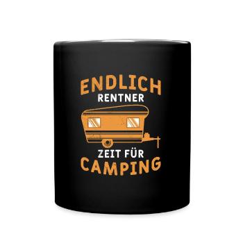 Rentner Wohnwagen Camping Renteneintritt - Tasse einfarbig - Schwarz - Vorne
