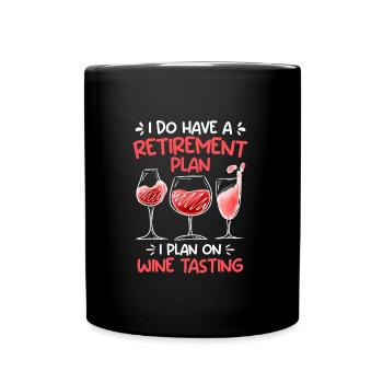 Wine drinker Pensioner Retirement - Full Colour Mug - black - Front