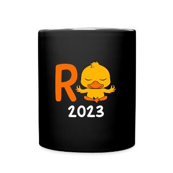 Rente 2023 R-Ente Pensionierung Ruhestand - Tasse einfarbig - Schwarz - Vorne