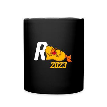 Rente 2023 R-Ente Pensionierung Ruhestand - Tasse einfarbig - Schwarz - Vorne