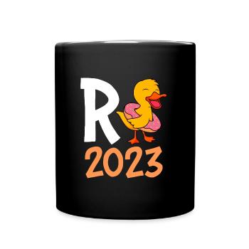 R Ente 2023 Rente 2023 Pensionierung Ruhestand - Tasse einfarbig - Schwarz - Vorne