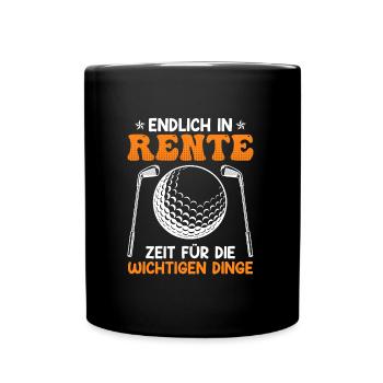 Golfer in Rente Zeit für wichtigen Dinge - Tasse einfarbig - Schwarz - Vorne