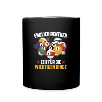 Rentner Billiard Billard Renteneintritt - Tasse einfarbig - Schwarz - Vorne