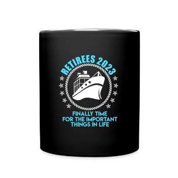 Pensioner 2023 boater skipper retirement - Full Colour Mug - black - Front