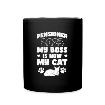 Retraité 2023 mon patron est maintenant mon chat - Mug uni - noir - Devant