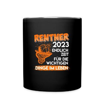 Rentner 2023 Basketballer Basketball Pensionierung - Tasse einfarbig - Schwarz - Vorne