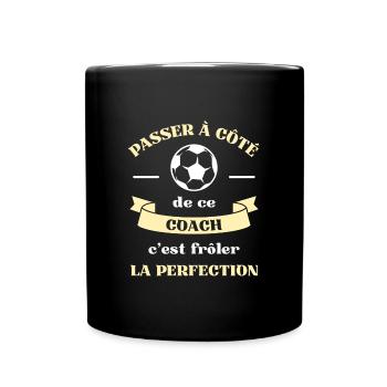 coach foot homme humour football entraineur cadeau - Mug uni - noir - Devant