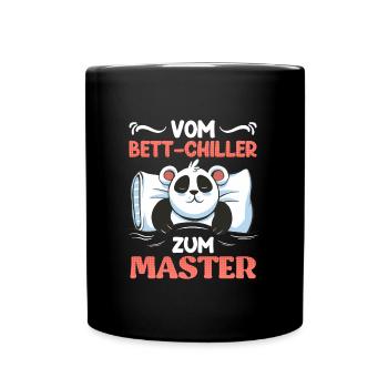 Vom Bett Chiller zum Master Abschluss 2023 - Tasse einfarbig - Schwarz - Vorne