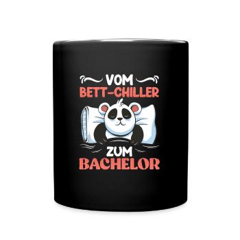 Vom Bett Chiller zum Bachelor 2023 - Tasse einfarbig - Schwarz - Vorne