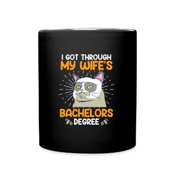 Le baccalauréat de ma femme survit au baccalauréat - Mug uni - noir - Devant