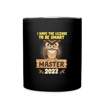 Lizenz zum Klugscheißen Master 2023 - Tasse einfarbig - Schwarz - Vorne