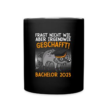 Bachelor 2023 irgendwie geschafft - Tasse einfarbig - Schwarz - Vorne