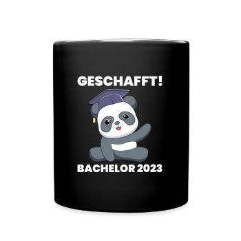 Geschafft Bachelor 2023 Bachelor Abschluss - Tasse einfarbig - Schwarz - Vorne