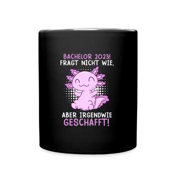 Bachelor 2023 irgendwie geschafft - Tasse einfarbig - Schwarz - Vorne