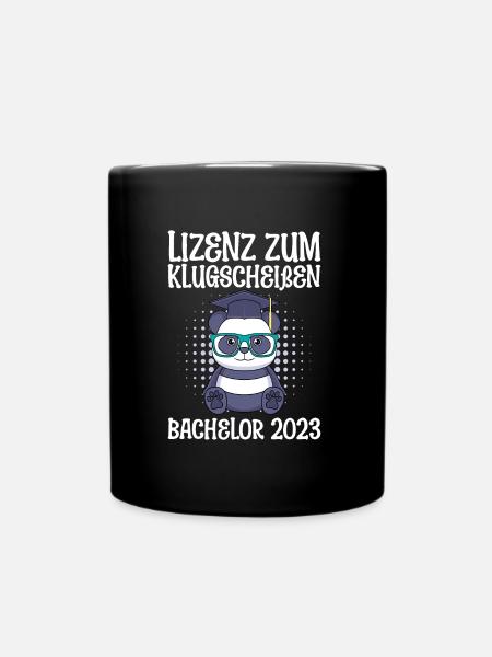 Bachelor 2023 Lizenz zum Klugscheißen - Tasse einfarbig - Schwarz
