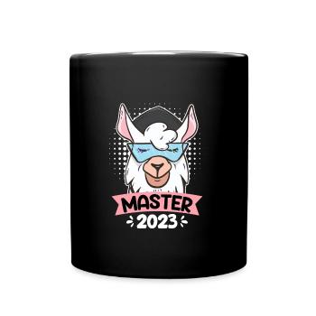Alpaca with Master Hat Master Degree 2023 - Full Colour Mug - black - Front