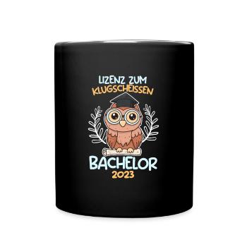 Lizenz zum Klugscheißen Bachelor 2023 - Tasse einfarbig - Schwarz - Vorne