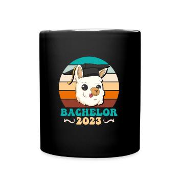 Student Bachelor 2023 Alpaka Bachelorabschluss - Tasse einfarbig - Schwarz - Vorne
