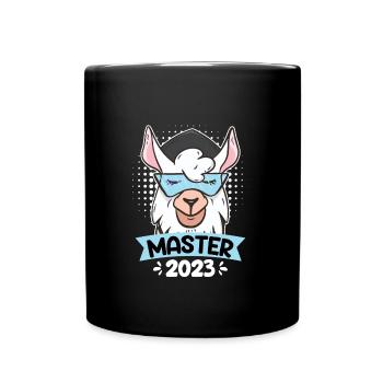 Alpaca with Master Hat Master Degree 2023 - Full Colour Mug - black - Front