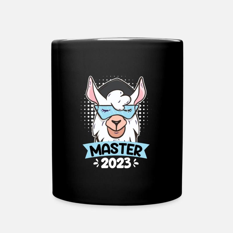 Alpaga avec Master Hat Master Degree 2023 - Mug uni - noir