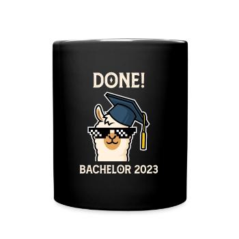 Bachelor 2023 completed Bachelor's degree - Full Colour Mug - black - Front
