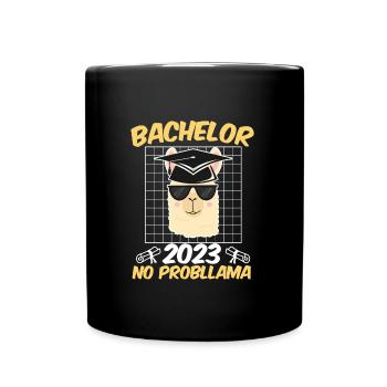 Student Bachelor 2023 Alpaka Bachelorabschluss - Tasse einfarbig - Schwarz - Vorne