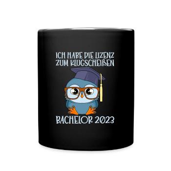 Bachelor 2023 Bachelor Abschluss - Tasse einfarbig - Schwarz - Vorne