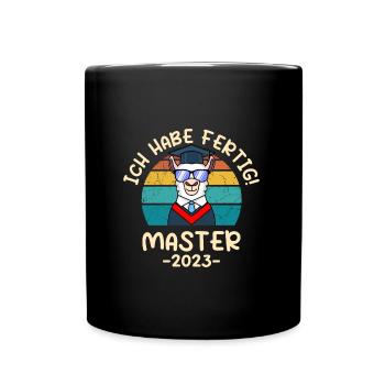 Fertig! Master 2023 - Tasse einfarbig - Schwarz - Vorne