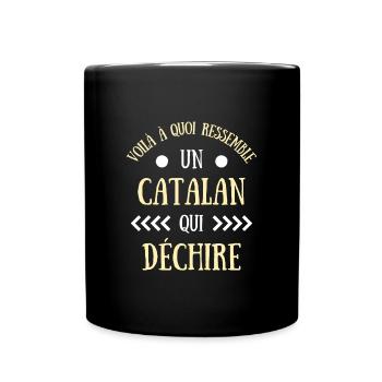 catalan qui déchire humour catalogne homme cadeau - Mug uni - noir - Devant