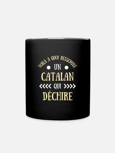 catalan qui déchire humour catalogne homme cadeau - Mug uni - noir