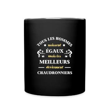 hommes égaux chaudronnier homme humour idée cadeau - Mug uni - noir - Devant