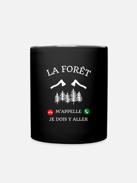 la foret m'appelle humour bucheron homme cadeau - Mug uni - noir