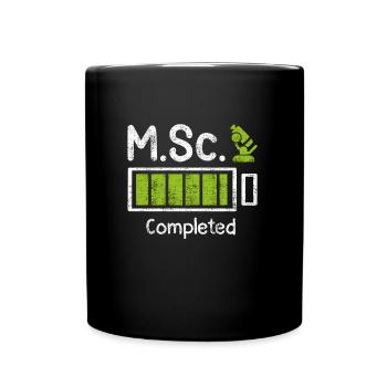 M.Sc completed Master Abschluss Master of Science - Tasse einfarbig - Schwarz - Vorne