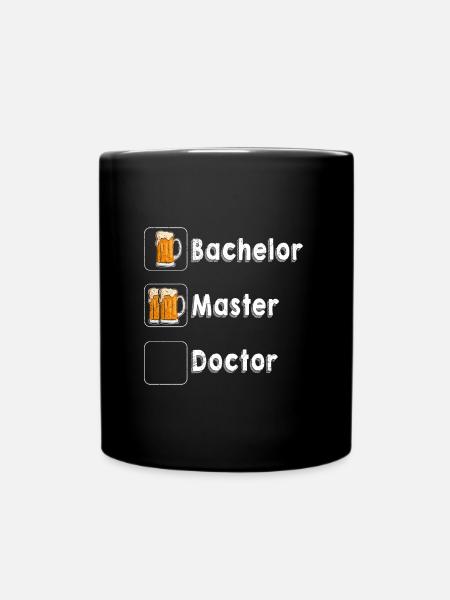 Checkliste Bachelor Master Doktor Promotion - Tasse einfarbig - Schwarz